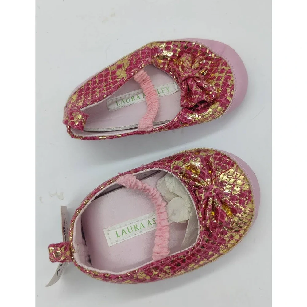 Baby Girl Shoes Laura Ashley New With Tags Never Worn Size 3 Pink Sparkly SlipOn